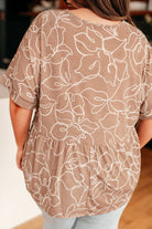 Mittoshop Mocha Petals V-Neck Top Ave Shops