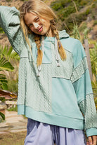 POL Balloon Sleeve Cut Sew Sweater Knit Top in Jade Green Ave Shops