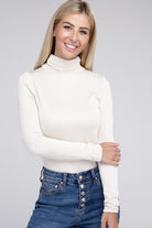 Zenana Ribbed Turtle Neck Long Sleeve Top