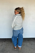 PREORDER: Blakeley Longer Length Marley Snap Button Sweatshirt Womens