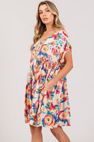 SAGE + FIG Floral Button-Down Short Sleeve Dress Trendsi