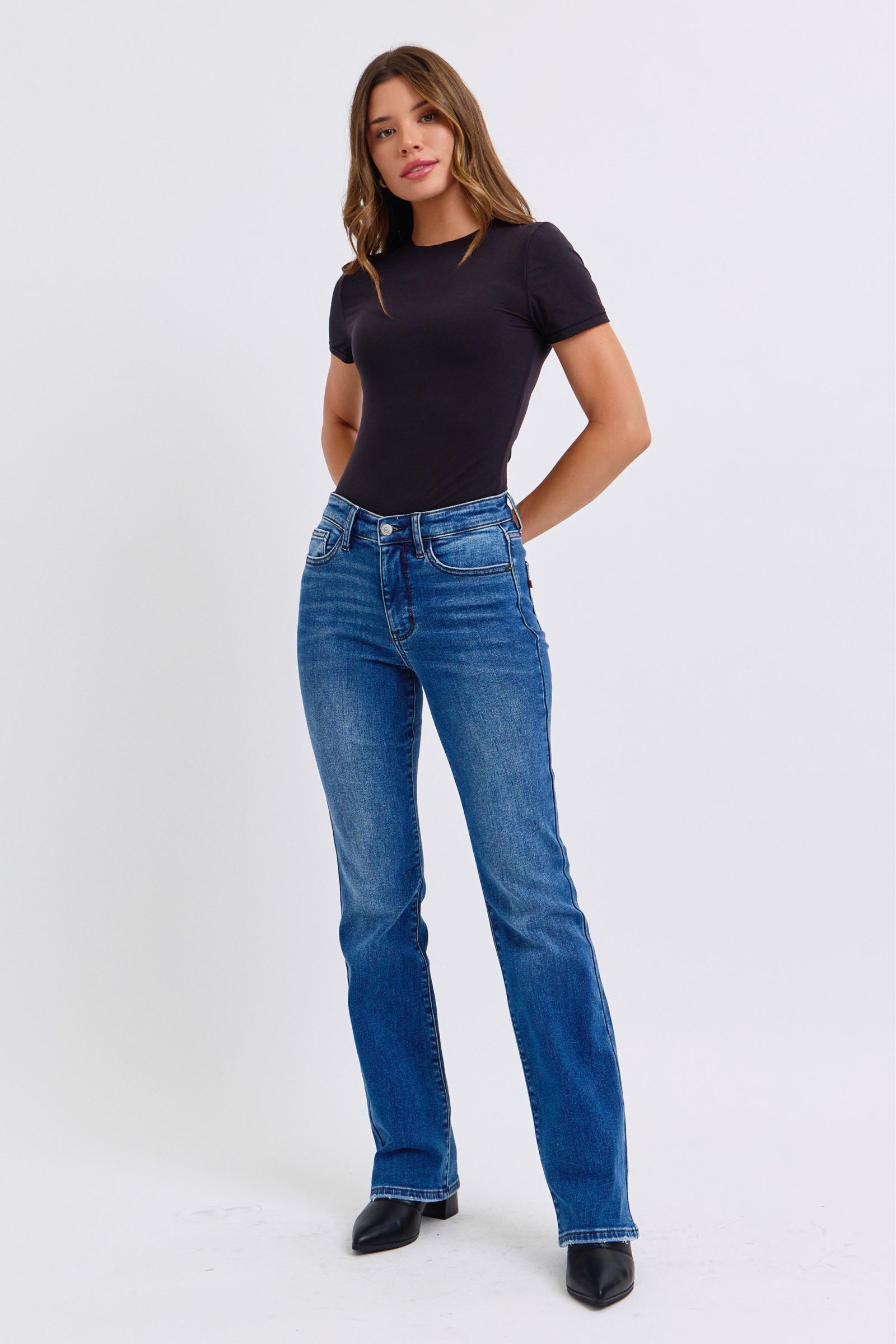 Judy Blue Mid-Rise Bootcut Jeans with Thermal Lining Jeans