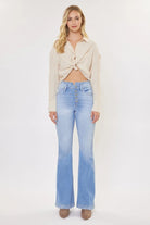 Kancan Curvy High Rise Flare Jeans LIGHT