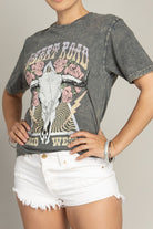 Lotus Fashion Collection Desert Road Wild West Mineral Washed Graphic Top Lotus Fashion Collection