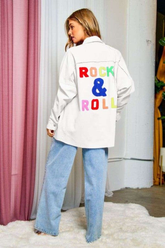 Davi & Dani Rock & Roll Multi Color Fringed Hem Detail Shirt Black Friday