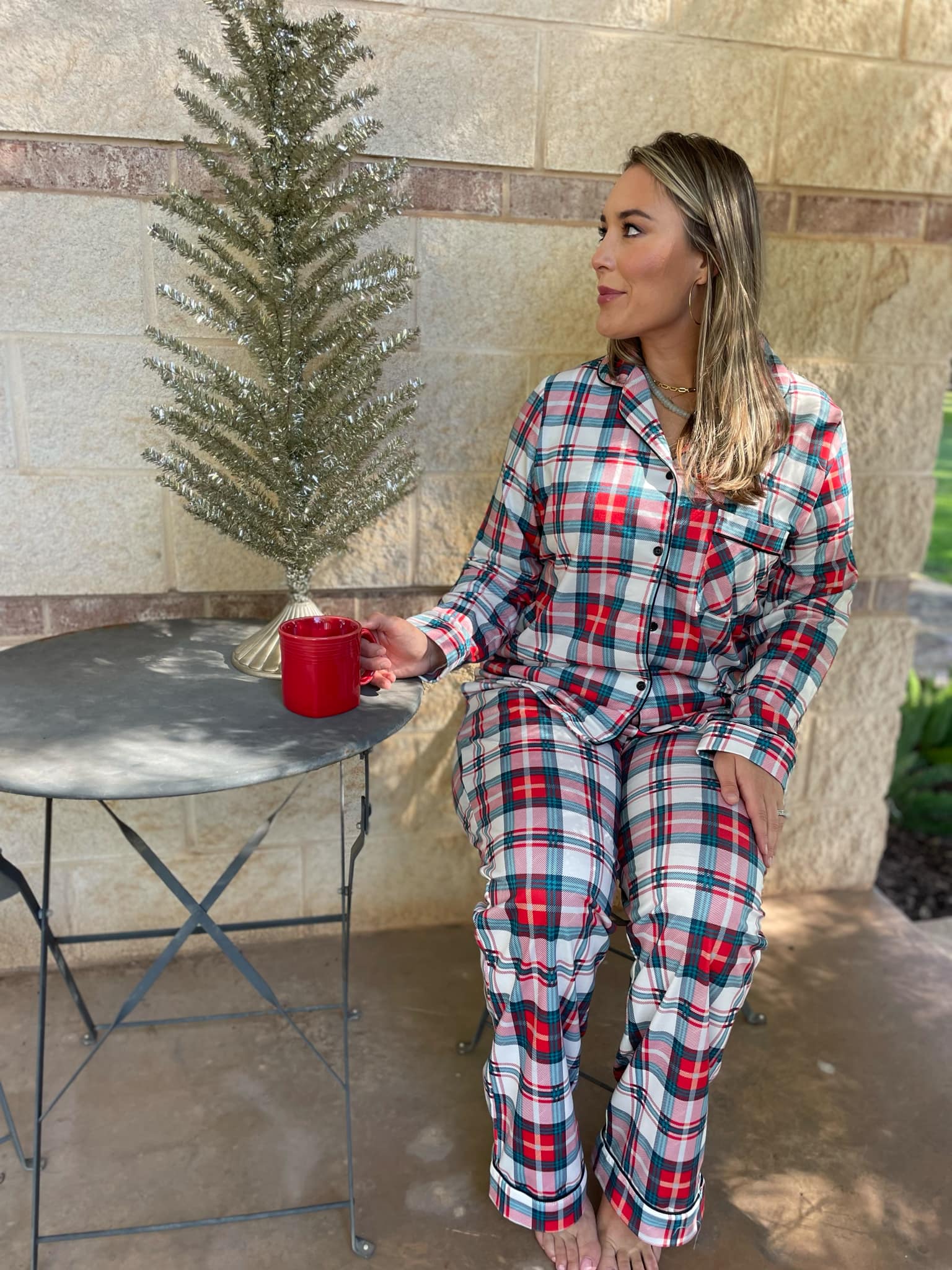 Holiday Plaid Pajama Set Ave Shops