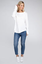 Zenana Cotton Raglan Sleeve Thumbhole Top ZENANA