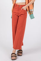 SAGE + FIG Cinnamon Wide Leg Cropped Pants Trendsi