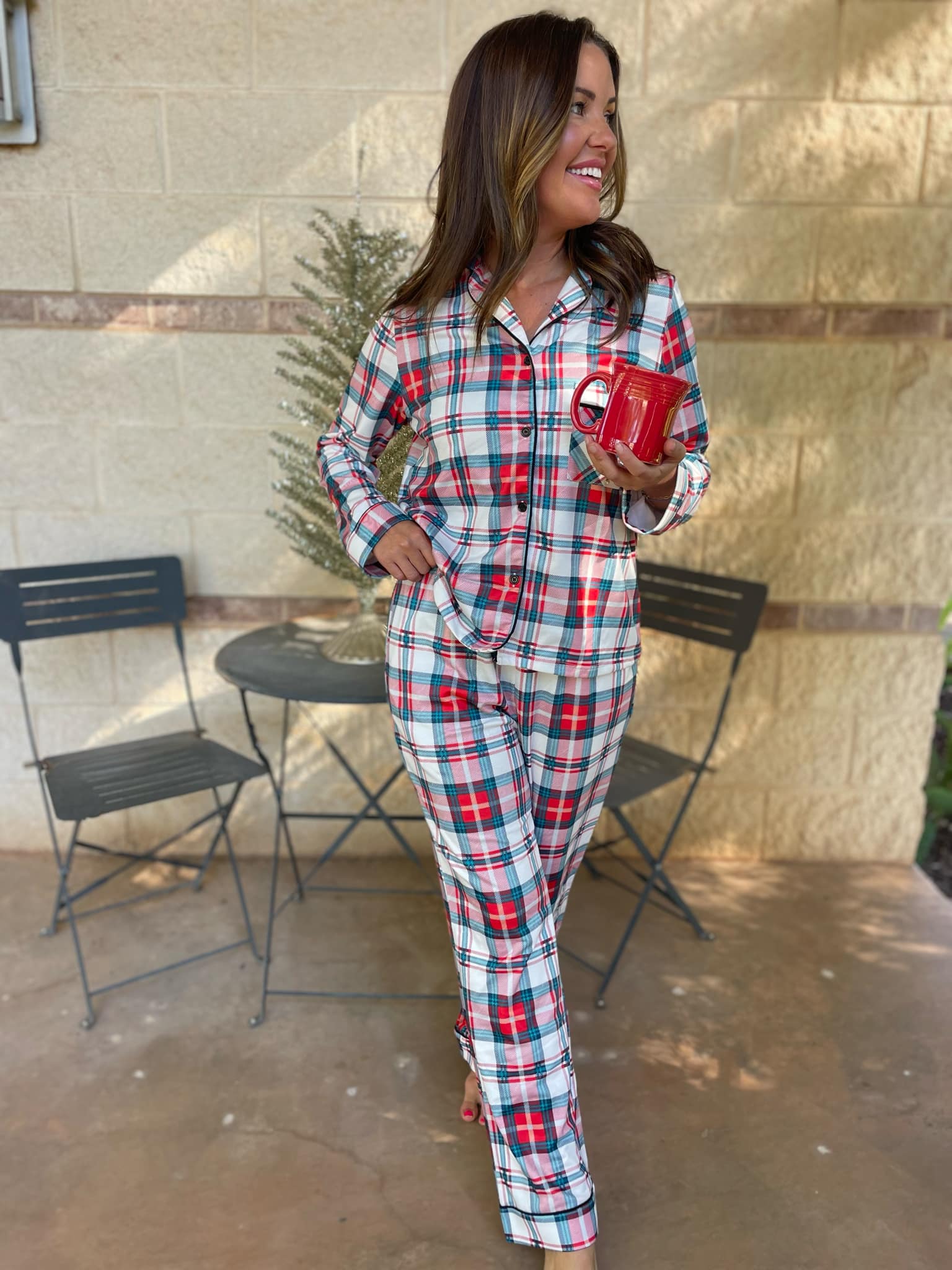 Holiday Plaid Pajama Set Ave Shops