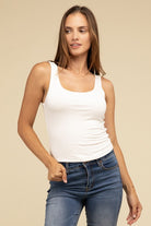 Zenana Double Layer Round Neck Tank Top ZENANA