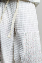 POL Ivory Patchwork Mixed Knit Wide Leg Pants