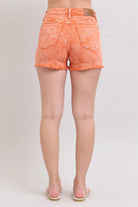 Judy Blue Peach Mid Rise Washed Garment Dyed Denim Shorts