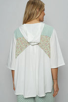 POL Ivory Lace-Up Hooded T-Shirt with Paisley Panel Detail