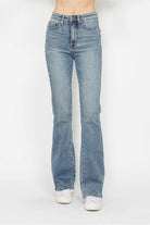 Judy Blue Multi Inseam Tummy Control Back Embroidered Pocketed Bootcut Jeans LONG INSEAM