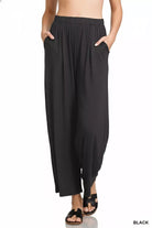 Zenana Black Elastic Waist Comfy Lounge Pants