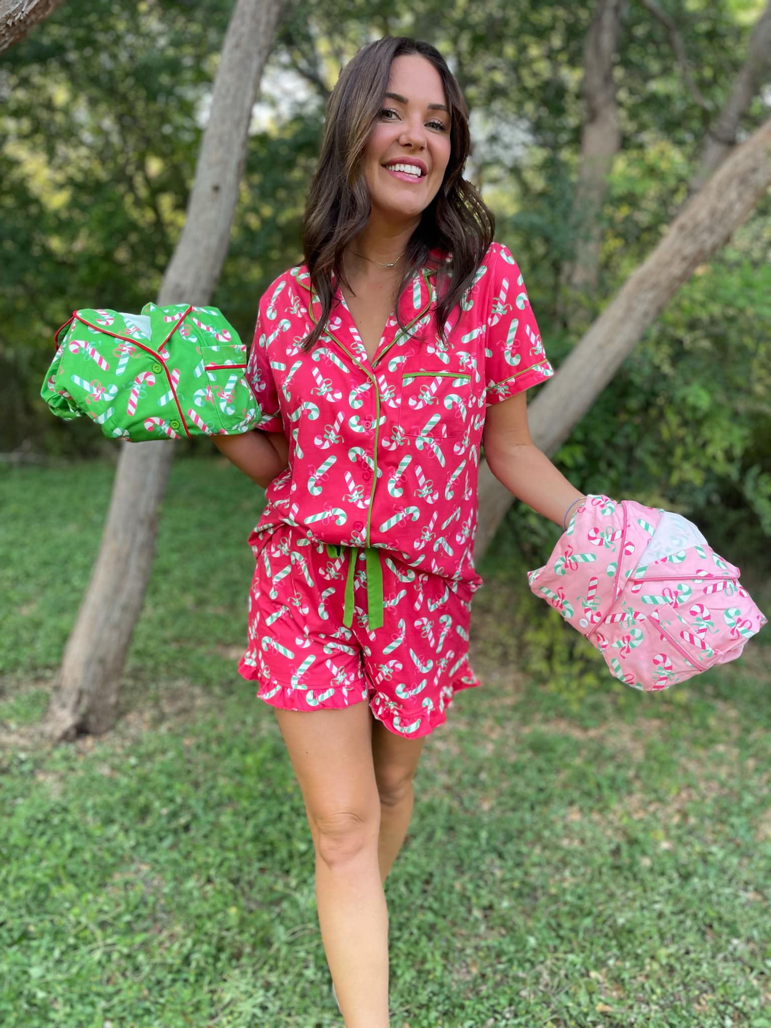 PREORDER: Christmas Candy Pajama Set in Three Colors Ave Shops