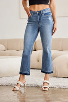 Judy Blue l Released Hem Cropped Bootcut Jeans Trendsi