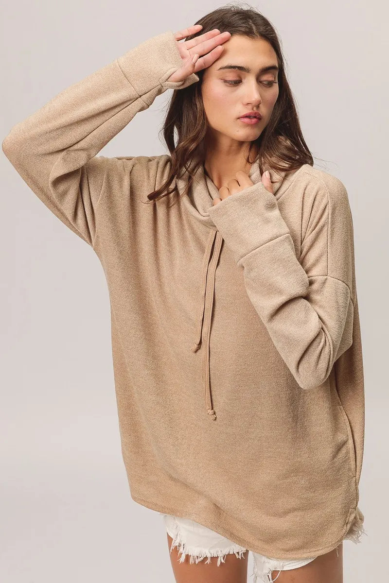 BiBi Taupe Solid Side Pocket Thumb Top