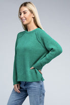 Zenana Raglan Chenille Long Sleeve Sweater ZENANA