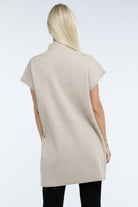 Zenana Mock Neck Short Sleeve Sweater Dress with Pocket in 6 Colors! ZENANA