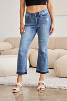 Judy Blue l Released Hem Cropped Bootcut Jeans Trendsi