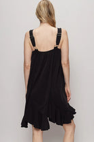 POL Black Ruffle Hem Sleeveless Mini Dress
