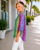 Dear Scarlett Multi Color Neon Animal Print Lizzie Top Shirts & Tops