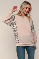 Haptics Two Tone Sweater Top With Lace Detail