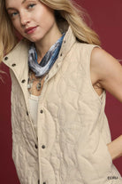 Umgee Ecru Quilted Embroidered Vest
