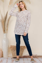 Celeste Drawstring Leopard Long Sleeve Hooded Blouse