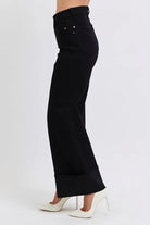 Judy Blue Black High Waist Reto Wide Leg W/ Cuff