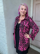 Jodifl Hot Pink Leopard Print Jacket Coats & Jackets