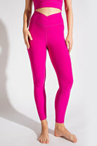 Rae Mode Plus V Waist Full Length Leggings Raspberry Rae Mode