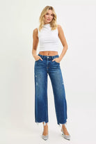 RISEN High Rise Crop Wide Leg Jeans