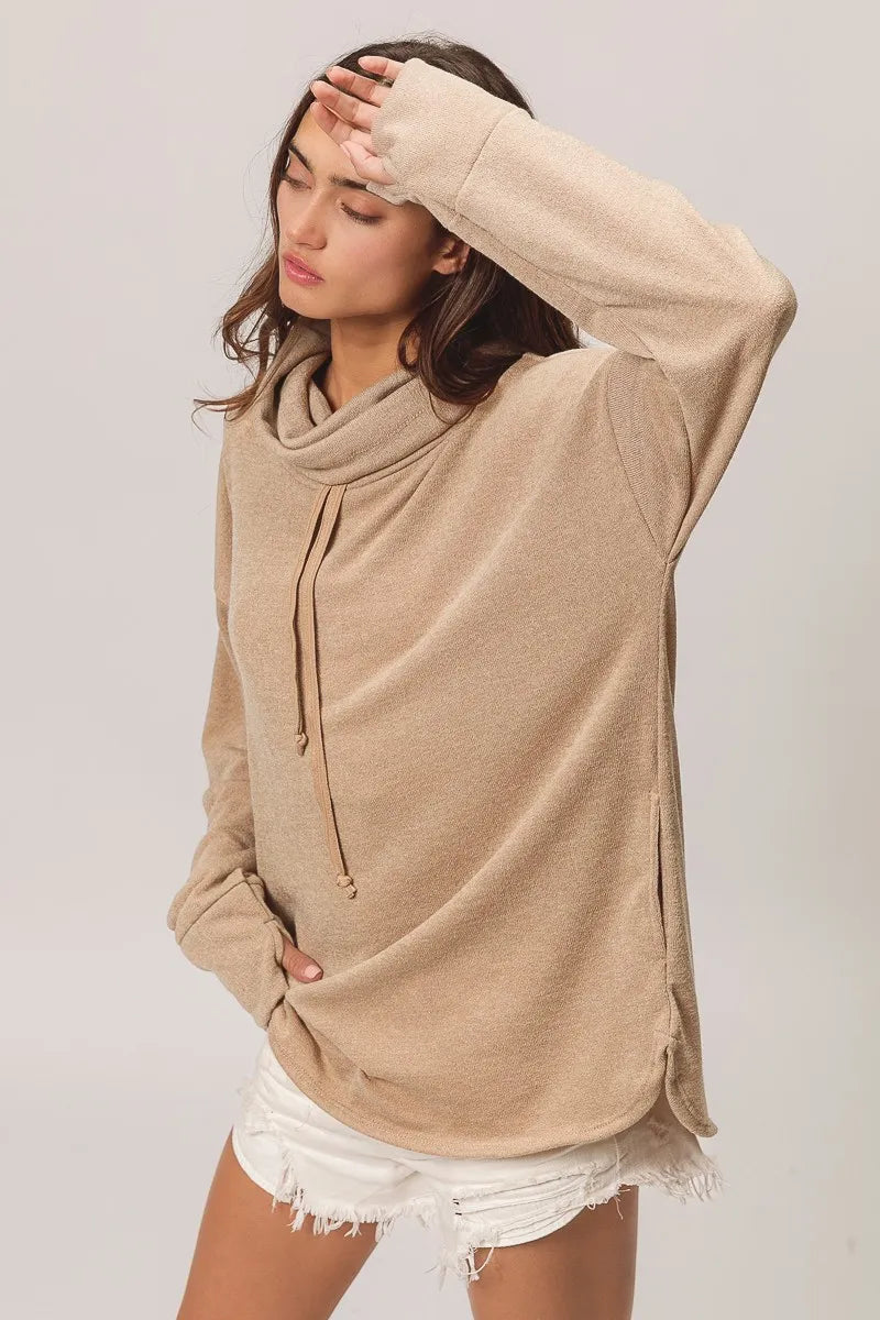 BiBi Taupe Solid Side Pocket Thumb Top
