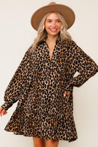 Haptics Babydoll Leopard Print Woven Dress