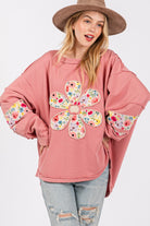 SAGE + FIG Daisy Patch Applique Long Sleeve Sweatshirt