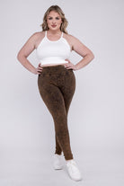 Zenana Plus Size Mineral Wash Yoga Leggings ZENANA