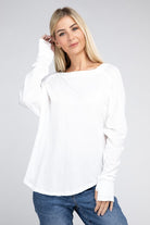 Zenana Cotton Raglan Sleeve Thumbhole Top ZENANA