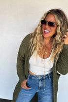 PREORDER: Blakeley Poppy Knit Popcorn Cardigan Womens