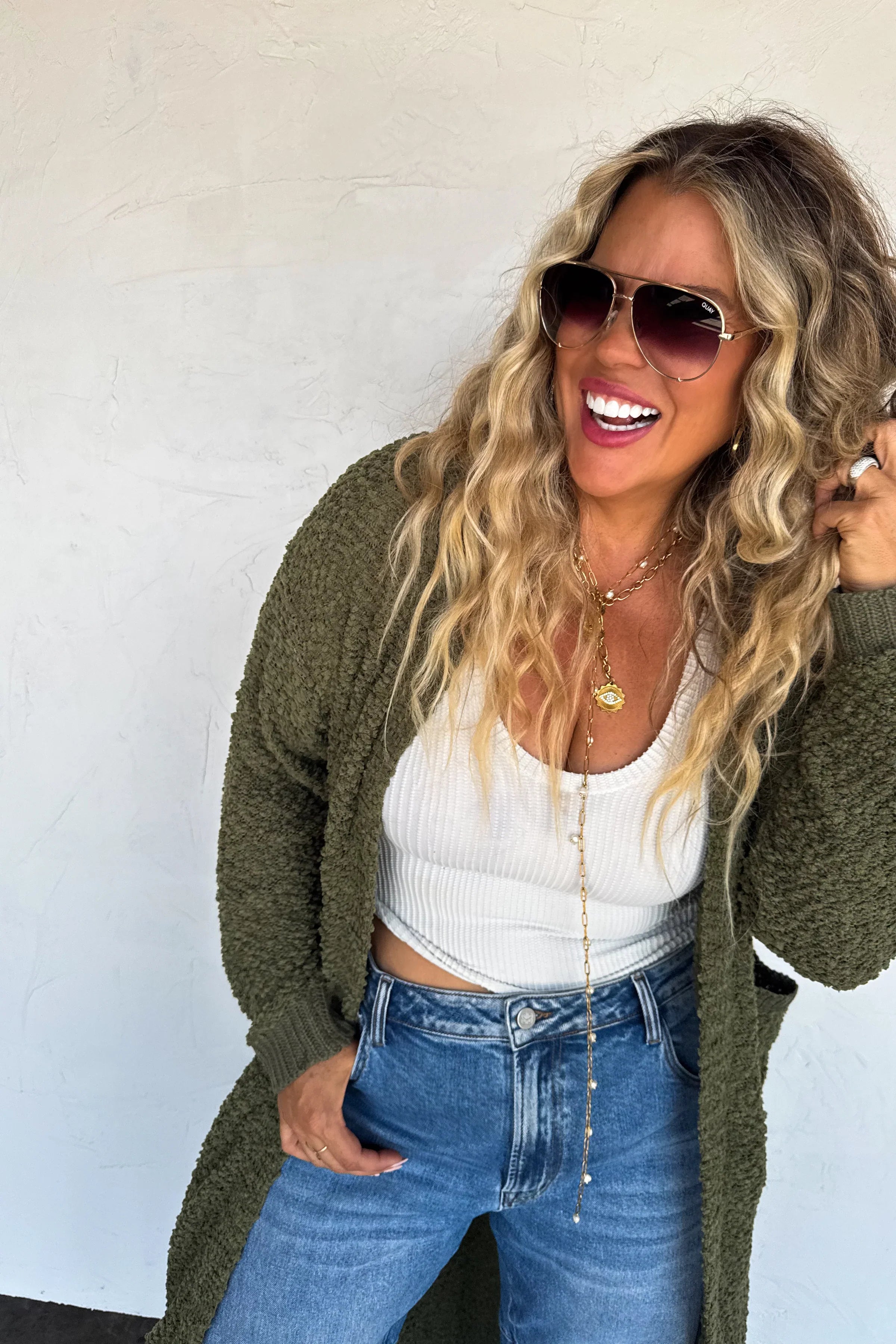 PREORDER: Blakeley Poppy Knit Popcorn Cardigan Womens