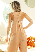 BiBi Latte Ribbed Textured Wide Leg Overalls