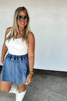 PREORDER: BLAKELEY Denim & Pearls Skort Womens
