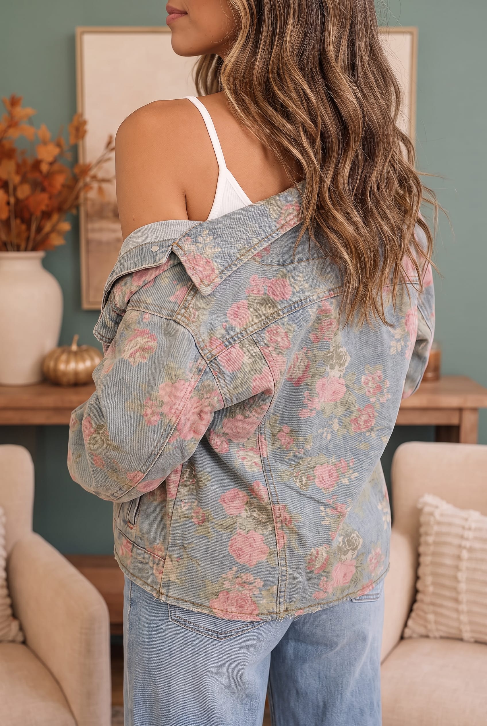 Haptics Rosy Days Floral Denim Jacket – Ruby Idol Apparel