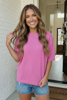 Haptics Pretty in Pink Oversized Knit Sweater