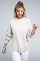 Zenana Raglan Chenille Long Sleeve Sweater ZENANA