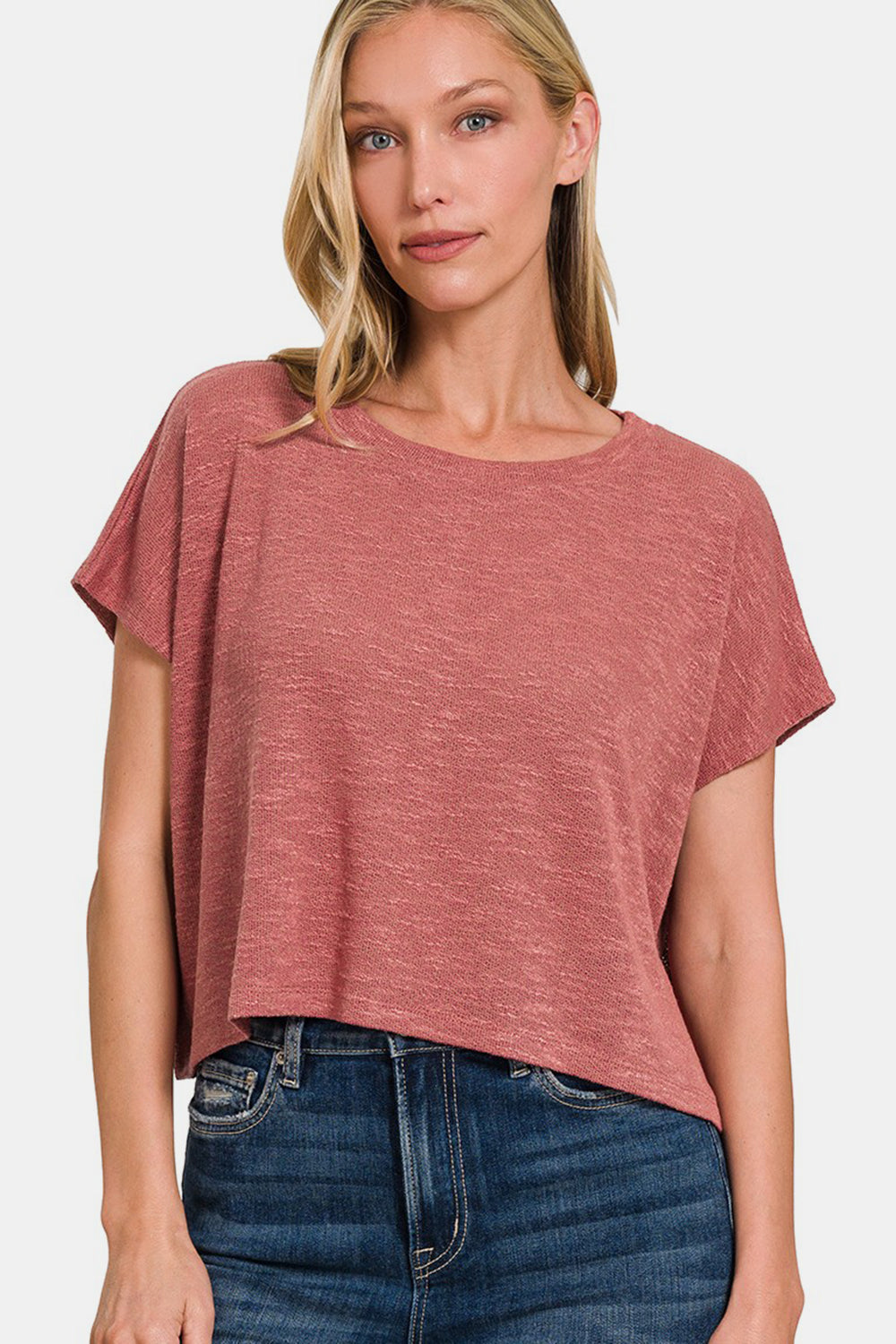 Zenana Winter Rose Round Neck Short Sleeve T-Shirt – Ruby Idol Apparel