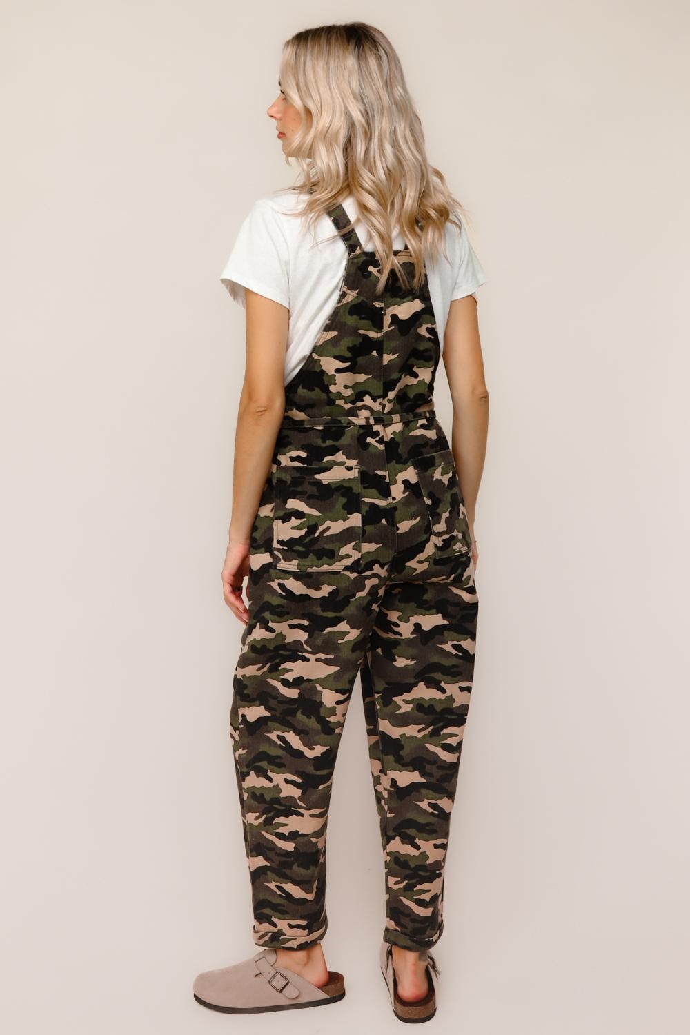 Haptics Comfy Camouflage Print Overalls Jumpsuits