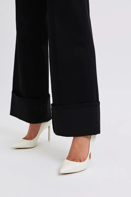Judy Blue Black High Waist Reto Wide Leg W/ Cuff