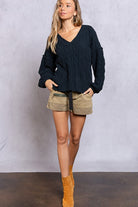 POL Dreamy V-Neck Sweater with Chain Detail POL